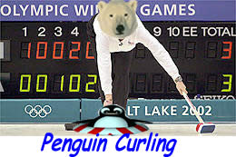 penguin curling